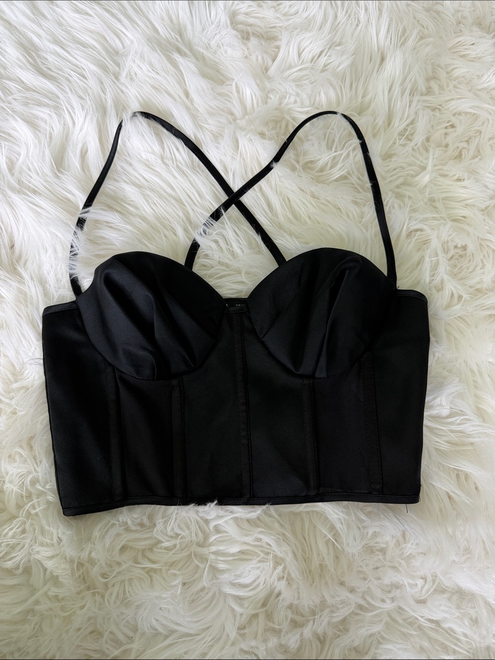 Zara Black Corset Crop Top